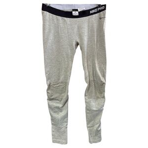 Nike Gray Sweatpants with Elastic Waistband and Seam Details